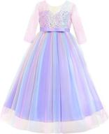 🌈 girls' clothing: rainbow princess bridesmaid communion birthday dresses logo