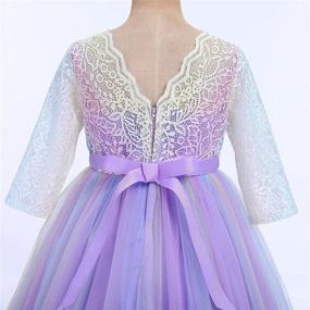 img 1 attached to 🌈 Girls' Clothing: Rainbow Princess Bridesmaid Communion Birthday Dresses