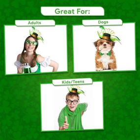 img 3 attached to Повязка на голову с зеленым цилиндром ко Дню Святого Патрика - Аксессуары для ирландского костюма скелета для женщин и детей