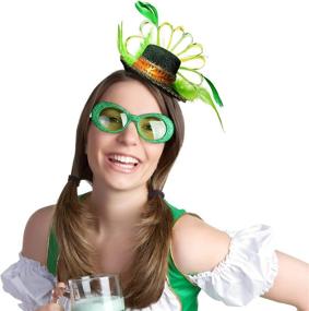 img 2 attached to Повязка на голову с зеленым цилиндром ко Дню Святого Патрика - Аксессуары для ирландского костюма скелета для женщин и детей