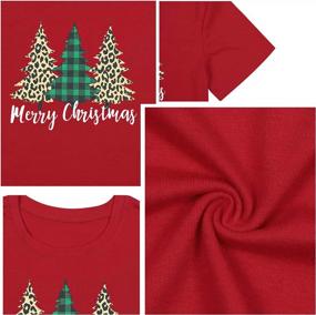 img 1 attached to Festive Christmas Tree Print Tee: Leopard And Plaid Casual Short Sleeve Top For Women