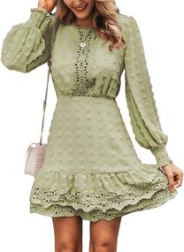 img 4 attached to Miessial Womens Sleeve Chiffon Ruffle Women's Clothing ~ Dresses