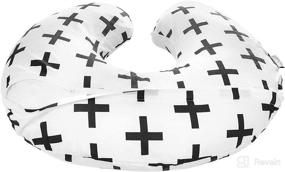 img 3 attached to 🤱 Enhance Your Nursing Experience with Mila Millie's Premium 2 Pack Nursing Pillow Covers - Nordic Swiss Black & White Design Slipcovers - Hypoallergenic 100% Cotton (Black & White)