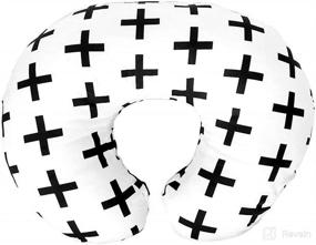 img 4 attached to 🤱 Enhance Your Nursing Experience with Mila Millie's Premium 2 Pack Nursing Pillow Covers - Nordic Swiss Black & White Design Slipcovers - Hypoallergenic 100% Cotton (Black & White)