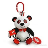 🐼 panda piper baby travel toy - black, white, and red logo