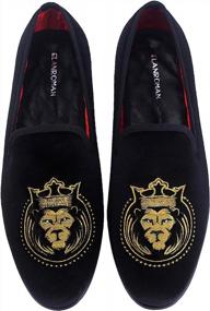 img 4 attached to 👞 ELANROMAN Vintage Embroidered Smoking Loafers