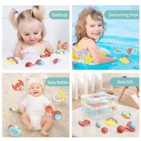 img 2 attached to Eners 16 Pcs Baby Rattle Teethings Toys: Grab, Spin & Shake for Infants 0-12 Months - Includes Storage Box