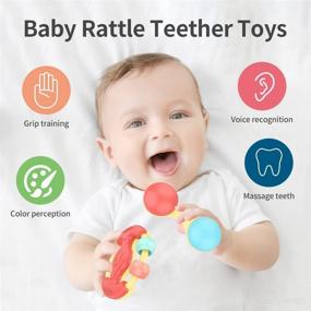 img 3 attached to Eners 16 Pcs Baby Rattle Teethings Toys: Grab, Spin & Shake for Infants 0-12 Months - Includes Storage Box