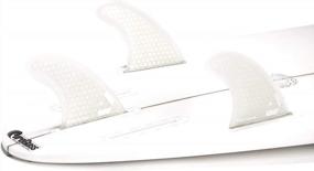 img 1 attached to DORSAL Hexcore Thruster Surfboard Fins Set (3) Honeycomb FUT Base White