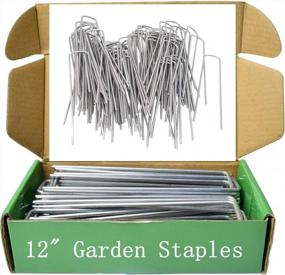 img 1 attached to Heavy Duty Galvanized Steel Garden Stakes - 200 Pack Of 11Ga Landscape Staples, Lawn Anchors, And Tent Stakes For Weed Barrier Fabric, Fence, And More - MySit 12" Ground Yard Staples