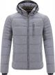 men's winter puffer jacket with quilted padding and hood by bellivera parka logo