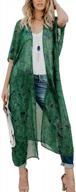 women's plus size sheer chiffon kimono cardigan with floral print - loose cover up outwear blouse tops логотип