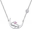 925 sterling silver cute animal moon pendant necklace for women birthday jewelry gifts logo