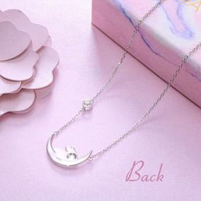img 1 attached to 925 Sterling Silver Cute Animal Moon Pendant Necklace For Women Birthday Jewelry Gifts