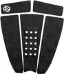 aqubona 5-piece eva traction pads w/ kicker for surfboards, skimboards & funboard - aqua blue gray black logo