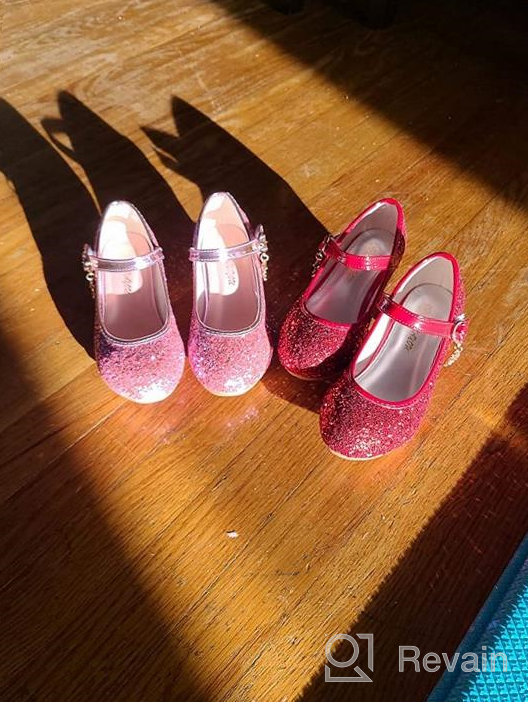 img 1 attached to Girls Mary Jane Dress Shoes Sparkle Flats Party Princess ALPHELIGANCE review by Robert Cooper