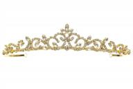 bridal princess rhinestones crystal flower wedding tiara crown - gold plating t1178 logo