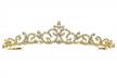 bridal princess rhinestones crystal flower wedding tiara crown - gold plating t1178 logo