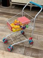 img 1 attached to Sturdy Kids Shopping Cart Trolley With 46 PCS Of Pretend Play Food, Ideal For Role Play And Educational Play Kitchen Activities, Perfect Toy For Boys And Girls review by Chris Lapan