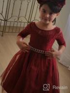 img 1 attached to Burgundy Rhinestones Holiday Christmas Flower Girls' Clothing review by Kyle Deel