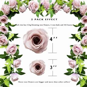 img 3 attached to 2 Pack 14FT Light Purple Rose Flower Vines - Perfect For Home Garden Party Outdoor Ceremony Wedding Arch Floral Decor
