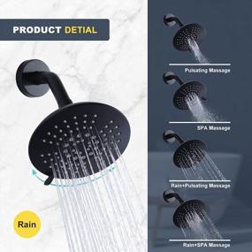 img 1 attached to WOWOW Matte Black Shower Faucet Set With Tub Spout And 6-Inch Rain Shower Head, Brass Shower System Single Handle Tub And Shower Trim Kit (Valve Included)