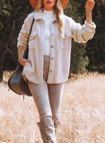 img 1 attached to Women'S Oversized Fleece Jacket Button Down Sherpa Shacket Warm Teddy Coat With Pockets