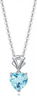 agvana 14k white gold heart birthstone pendant with sterling silver chain - genuine or created gemstones fine jewelry for women. perfect valentines day, anniversary or birthday gift! logo
