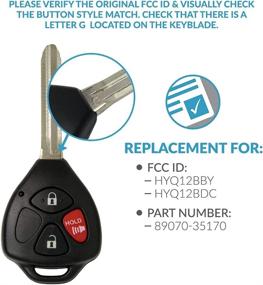 img 1 attached to 🔑 Keyless2Go Replacement Car Key with G Chip for Select 4Runner Rav4 Yaris Models Using HYQ12BBY/HYQ12BDC