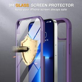 img 2 attached to Miracase Glass IPhone 13 Pro Case 6.1 Inch, 2021 Upgrade Full-Body Clear Bumper Case With Built-In 9H Tempered Glass Screen Protector For IPhone 13 Pro,Purple