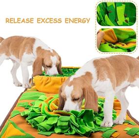 img 1 attached to Enrichment Nosework Feed Games: AWOOF Snuffle Mat For Dogs - Interactive Puzzle Toy, 34.6" X 19.6" Dog Feeding Mat Encouraging Natural Foraging Skills, Stress Relief And Slow Eating