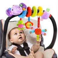 👶 funsland spiral stroller toy for infants - hanging car seat & crib toy clip - soft plush baby toy for boys and girls from 3 months & up logo