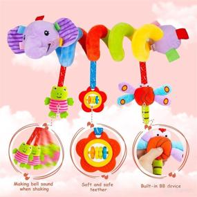 img 2 attached to 👶 Funsland Spiral Stroller Toy for Infants - Hanging Car Seat & Crib Toy Clip - Soft Plush Baby Toy for Boys and Girls from 3 Months & Up