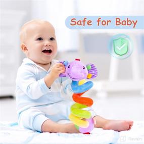 img 3 attached to 👶 Funsland Spiral Stroller Toy for Infants - Hanging Car Seat & Crib Toy Clip - Soft Plush Baby Toy for Boys and Girls from 3 Months & Up