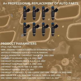 img 3 attached to 🔧 Compatible Dasbecan Fuel Injectors for Chevy Tahoe Silverado Suburban Avalanche Express 1500 Classic GMC Yukon XL Sierra Savana 1500 5.3L 2002-2007, Part Numbers: 25326903, 12580426