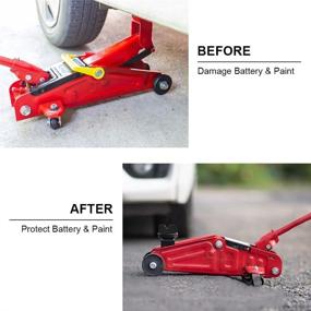 img 1 attached to 🔧 DEDC Universal Square Slotted Jack Stand Adapter with Rubber Pad: Frame Rail & Pinch Weld Protector