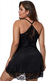 img 2 attached to Sensual Satin Chemise With Lace Trim - BLMFAION Nightgowns For Women, Sizes S-5X