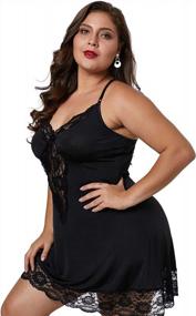 img 3 attached to Sensual Satin Chemise With Lace Trim - BLMFAION Nightgowns For Women, Sizes S-5X