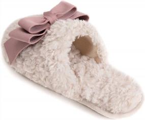img 2 attached to Warm And Cozy: ULTRAIDEAS Women'S Fuzzy Slippers With Memory Foam And Bow For Indoor Comfort