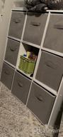 img 1 attached to Organize Your Home With 11-Inch Beige Storage Cubes: Set Of 8 Fabric Collapsible Bins With Dual Handles! review by Jesse Jewett