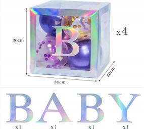 img 3 attached to Silver Transparent Baby Shower Blocks With Letter Decorations For Girls Boys Birthday Neutral Gender Reveal Party (4 PCS)