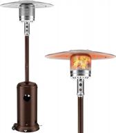 48000 btu propane gas patio heater - dailylife outdoor standing heating lamp tower for garden, veranda, porch & commercial use with wheels & simple ignition system in bronze finish logo