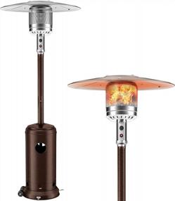 img 4 attached to 48000 BTU Propane Gas Patio Heater - DAILYLIFE Outdoor Standing Heating Lamp Tower For Garden, Veranda, Porch & Commercial Use With Wheels & Simple Ignition System In Bronze Finish