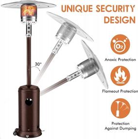 img 3 attached to 48000 BTU Propane Gas Patio Heater - DAILYLIFE Outdoor Standing Heating Lamp Tower For Garden, Veranda, Porch & Commercial Use With Wheels & Simple Ignition System In Bronze Finish