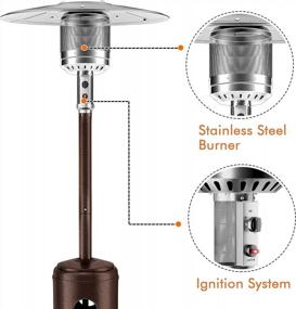 img 2 attached to 48000 BTU Propane Gas Patio Heater - DAILYLIFE Outdoor Standing Heating Lamp Tower For Garden, Veranda, Porch & Commercial Use With Wheels & Simple Ignition System In Bronze Finish