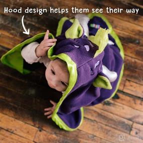 img 3 attached to 🦄 Snugaboo Animal Hooded Blanket with Ears, Tail & Pockets - Baby, Toddler & Kids Costume, Wearable Fleece Blankie 30” x 30” (Purple)