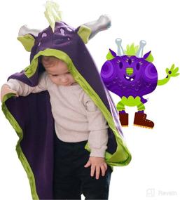 img 4 attached to 🦄 Snugaboo Animal Hooded Blanket with Ears, Tail & Pockets - Baby, Toddler & Kids Costume, Wearable Fleece Blankie 30” x 30” (Purple)