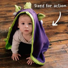 img 2 attached to 🦄 Snugaboo Animal Hooded Blanket with Ears, Tail & Pockets - Baby, Toddler & Kids Costume, Wearable Fleece Blankie 30” x 30” (Purple)