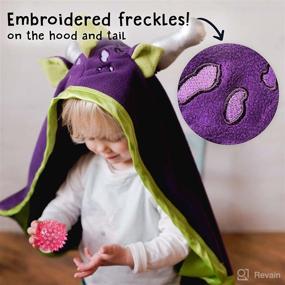 img 1 attached to 🦄 Snugaboo Animal Hooded Blanket with Ears, Tail & Pockets - Baby, Toddler & Kids Costume, Wearable Fleece Blankie 30” x 30” (Purple)