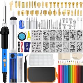 img 4 attached to Wood Burning Kit Professional Wood Burner Tool With Soldering Iron, DIY Pyrography Adjustable Temperature 220-480℃ For Carving/Embossing/Soldering - 116Pcs